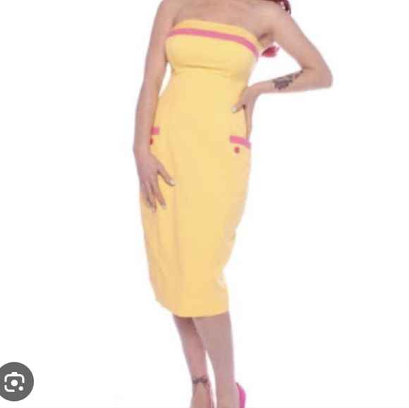 Glamour Bunny Strapless Yellow dress - Picture 1 of 3